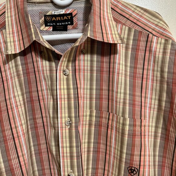 Ariat Pro Series  Button Down Shirt Mens Multicolor Size XXL Long Sleeve Plaid - Picture 2 of 11